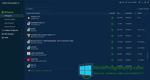 Скриншот программы IObit Uninstaller для Windows 8