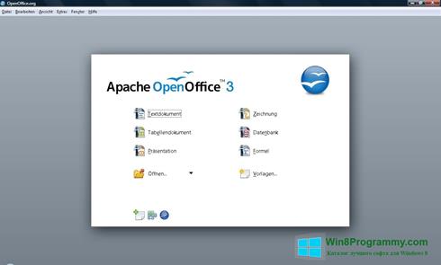 Скриншот программы Apache OpenOffice для Windows 8