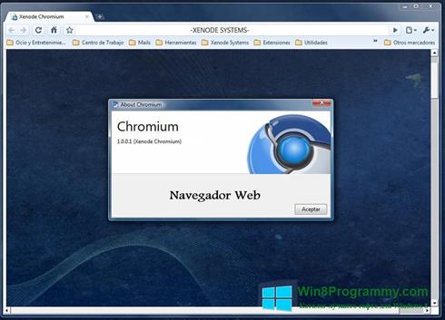 Скриншот программы Chromium для Windows 8