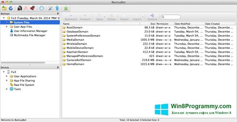 Скриншот программы iBackupBot для Windows 8