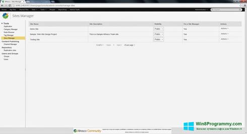 Скриншот программы Alfresco для Windows 8