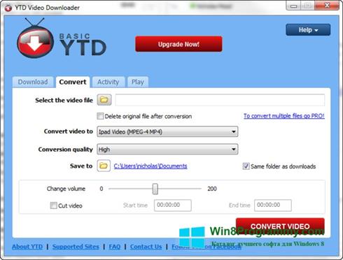 Скриншот программы YTD Video Downloader для Windows 8
