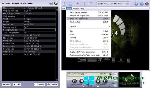 Скриншот программы FLV Player для Windows 8