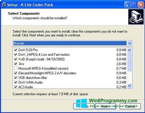 Скриншот программы K-Lite Mega Codec Pack для Windows 8