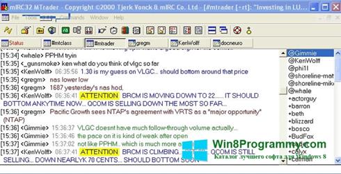 Скриншот программы mIRC для Windows 8