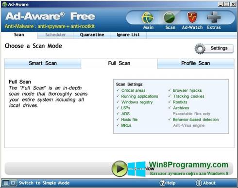 Скриншот программы Ad-Aware Free для Windows 8
