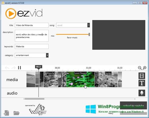 Скриншот программы Ezvid для Windows 8