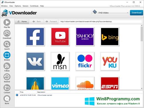 Скриншот программы VDownloader для Windows 8