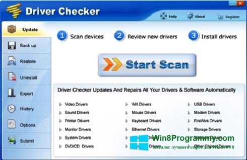 Скриншот программы Driver Checker для Windows 8
