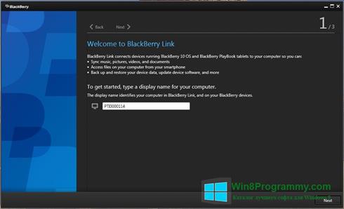 Скриншот программы BlackBerry Link для Windows 8