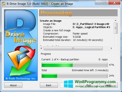 Скриншот программы R-Drive Image для Windows 8