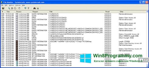 Скриншот программы FileMon для Windows 8