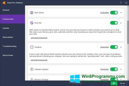 Скриншот программы Avast! Pro Antivirus для Windows 8