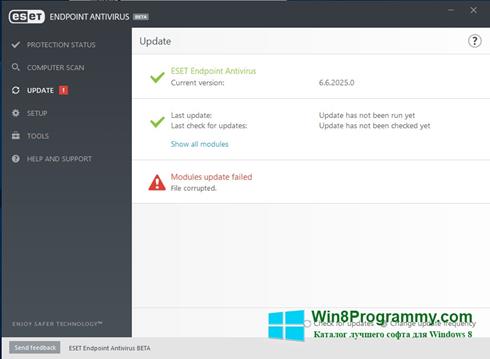 Скриншот программы ESET Endpoint Antivirus для Windows 8