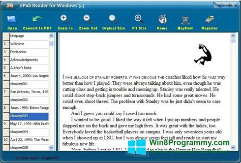 Скриншот программы Epub Reader для Windows 8