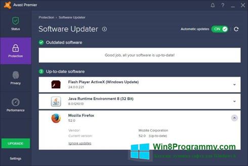 Скриншот программы Avast Premier для Windows 8