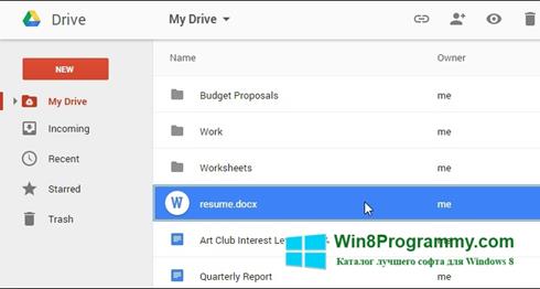 Скриншот программы Google Drive для Windows 8