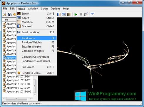 Скриншот программы Apophysis для Windows 8