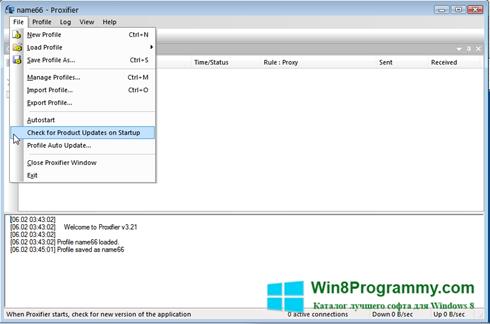 Скриншот программы Proxifier для Windows 8