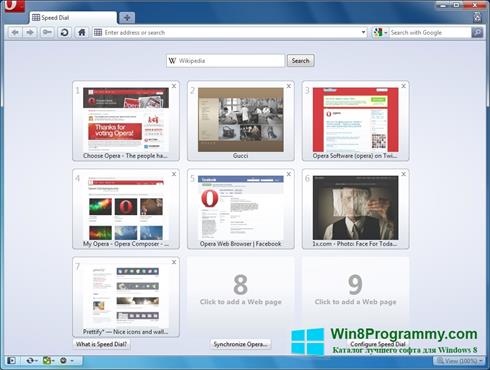Скриншот программы Opera для Windows 8