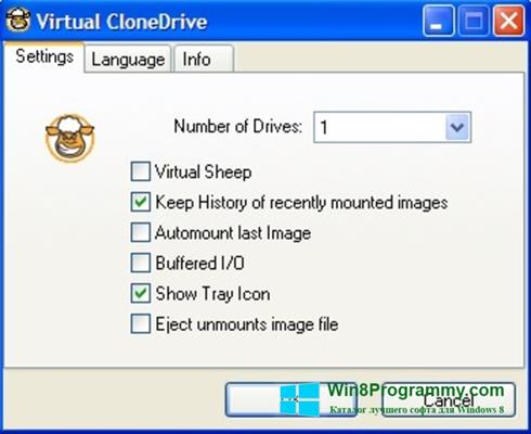 Скриншот программы Virtual CloneDrive для Windows 8
