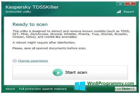 Скриншот программы Kaspersky TDSSKiller для Windows 8