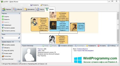 Скриншот программы Древо Жизни для Windows 8