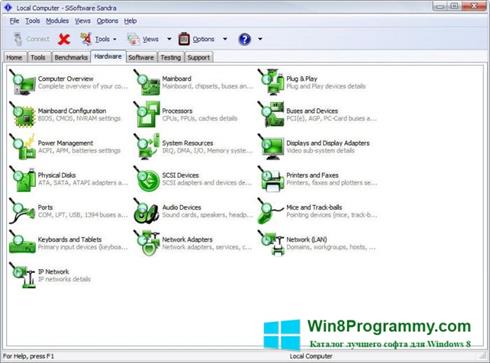 Скриншот программы SiSoftware Sandra для Windows 8