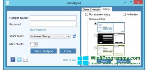 Скриншот программы mHotspot для Windows 8