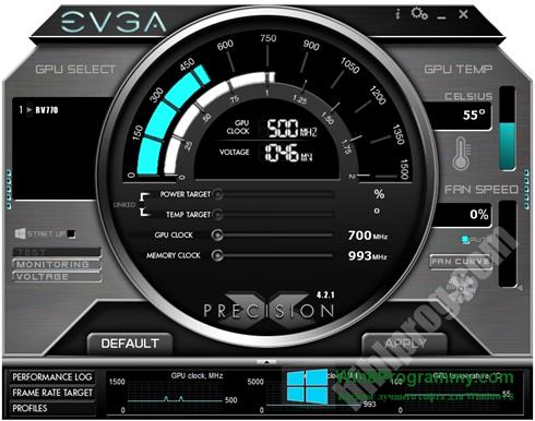 Скриншот программы EVGA Precision для Windows 8