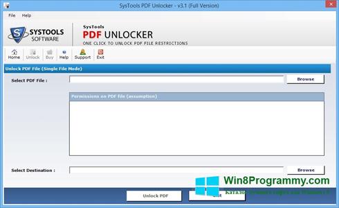 Скриншот программы PDF Unlocker для Windows 8