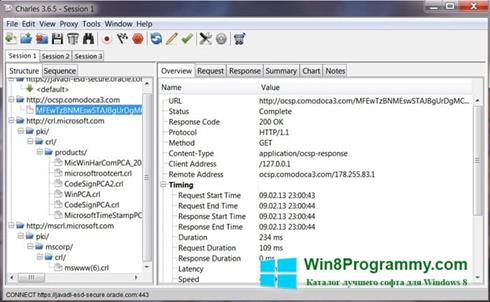 Скриншот программы Charles для Windows 8