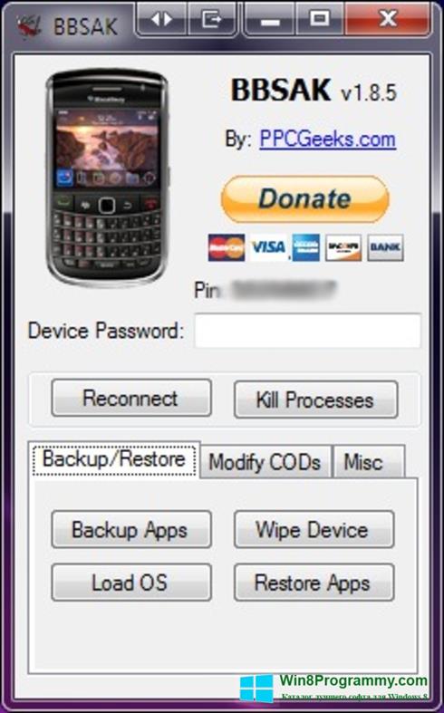 Скриншот программы BBSAK для Windows 8