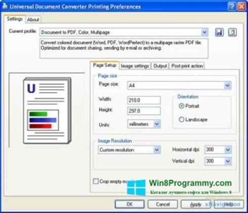 Скриншот программы Universal Document Converter для Windows 8