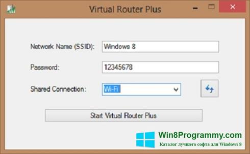 Скриншот программы Virtual Router Plus для Windows 8