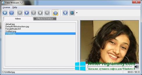 Скриншот программы Fake Webcam для Windows 8