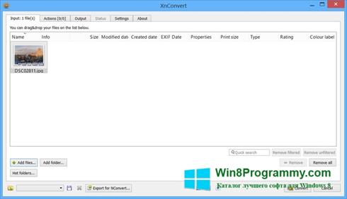 Скриншот программы XnConvert для Windows 8