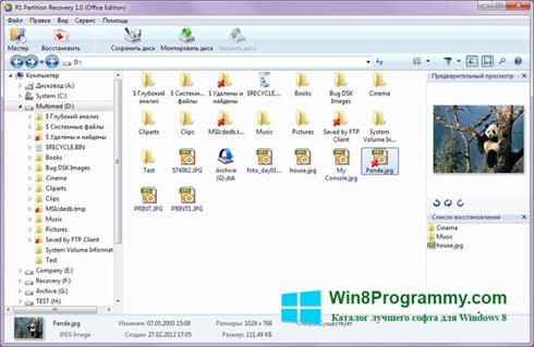 Скриншот программы RS Partition Recovery для Windows 8