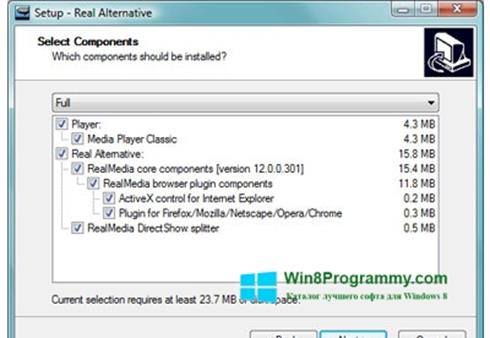 Скриншот программы Real Alternative для Windows 8