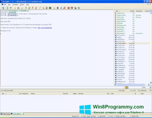 Скриншот программы StrongDC++ для Windows 8