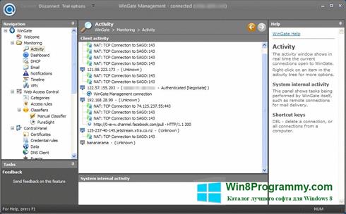 Скриншот программы WinGate для Windows 8