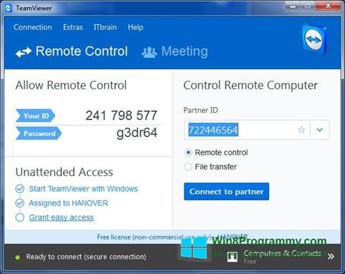 Скриншот программы TeamViewer для Windows 8