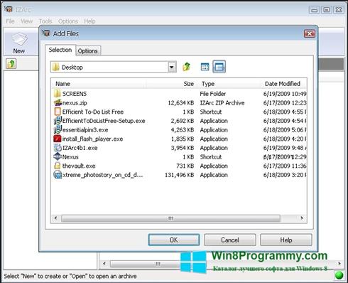 Скриншот программы IZArc для Windows 8