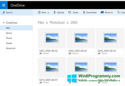Скриншот программы OneDrive для Windows 8