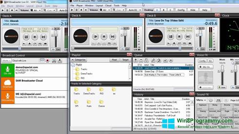 Скриншот программы SAM Broadcaster для Windows 8