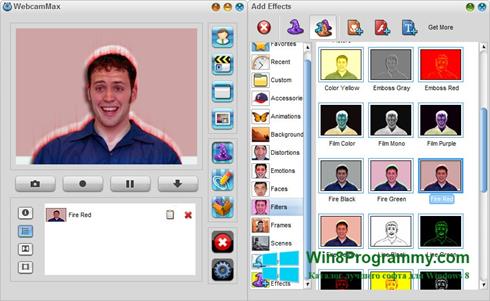 Скриншот программы WebcamMax для Windows 8